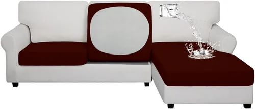 Vista 35 de Easy-Going Funda de cojín 100% impermeable para asiento de sofá, funda de cojín elástica de muebles, para niños, mascotas, cojín de sofá biplaza