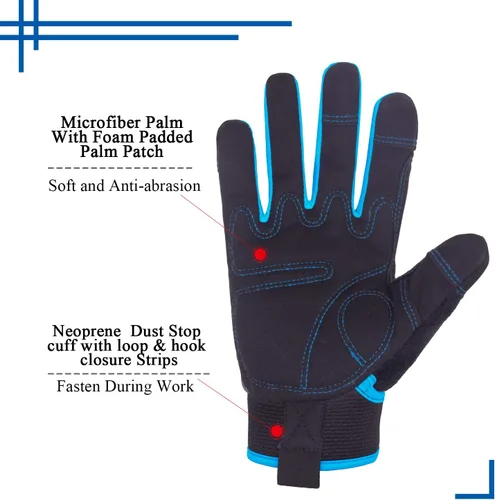 Vista 3 de HANDLANDY HLDD Work Gloves Women, Safety Work Gloves Touchscreen Working Glove for Mechanic, Gardening, Construction, DIY