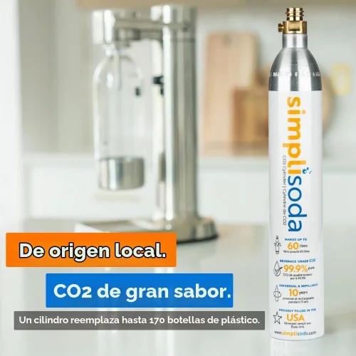 Vista 4 de Cilindros de recipiente de CO2 de 60 litros, compatible con Sodastream BLUE atornillado, Ninja Thirsti, Philips y más, máquina de transmisión