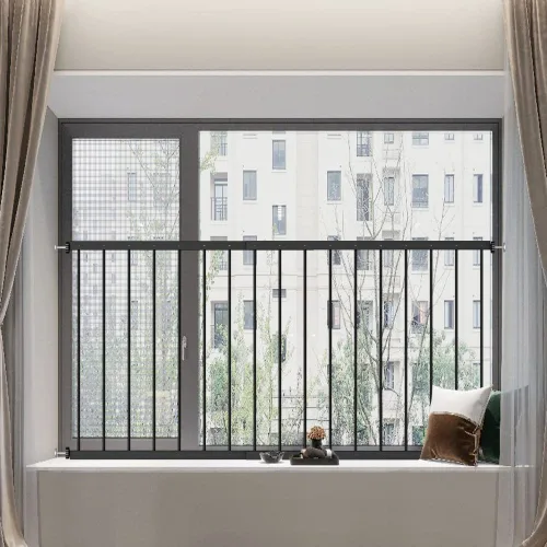 Vista 9 de WAOWAO Protectores de seguridad de ventana negros para niños, niños y niños pequeños, a prueba de mascotas, extra ancha, color blanco, protección