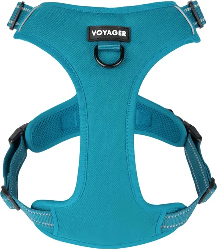 Vista 18 de Voyager Arnés para Perro con Doble Enganche de Correa, Control Sin Tirones, Ajustable, Suave pero Fuerte, Arnés para Mascotas para Perros Medianos