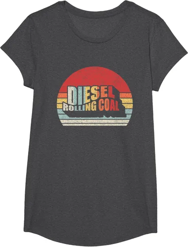 Vista 32 de Camiseta de camión diésel con motor diésel retro y divertido de carbón, Negro