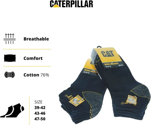 Vista 3 de 6 pares de calcetines de trabajo reforzados para hombre, prevención de accidentes, algodón
