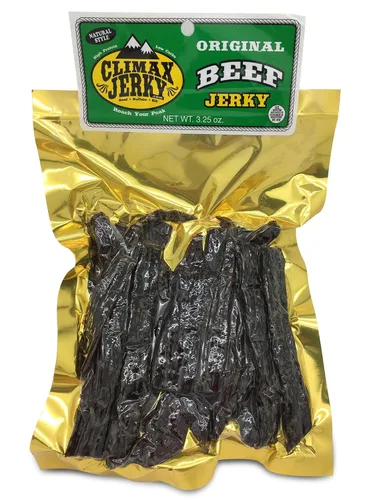 Vista 4 de Climax Jerky BEST Premium Thin Cut 3.25 oz Oven Roasted Natural Style Delicious Original Beef Jerky de Colorado Estados Unidos – Alta Proteína