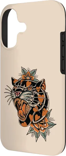 Vista 2 de American Traditional Panther with Hearts Old School Tattoo Case para iPhone 17