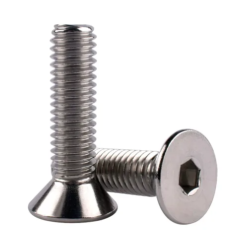 Vista 8 de Tornillos avellanados de cabeza plana de 1/4-20 x 1-1/2", pernos de casquillo hexagonal, acero inoxidable 304 18-8, rosca de máquina completa