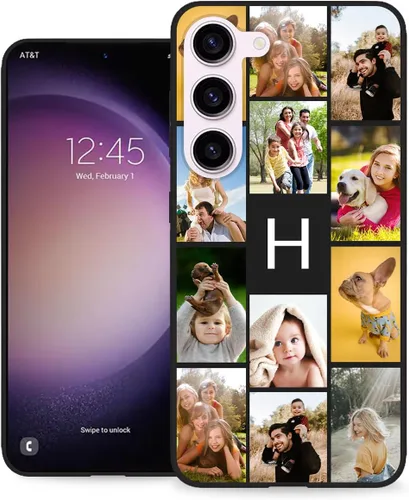 Vista 31 de Funda personalizada para Samsung Galaxy S23 Ultra con nombre de foto y texto - Funda suave y fina para teléfono móvil S 23 Ultra (negra) de 6.8