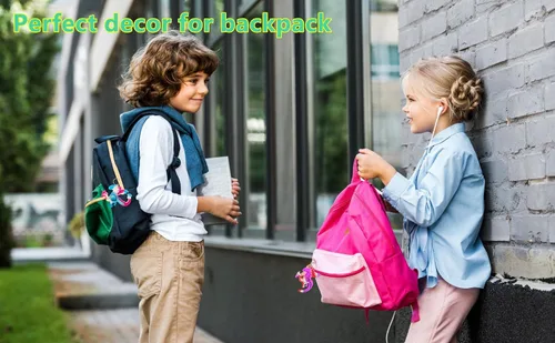 Vista 5 de Paquete de 100 paquetes de mochila de animales de dragones a granel, mini llavero de arco iris, llavero para niños, aula, estudiantes, regalos