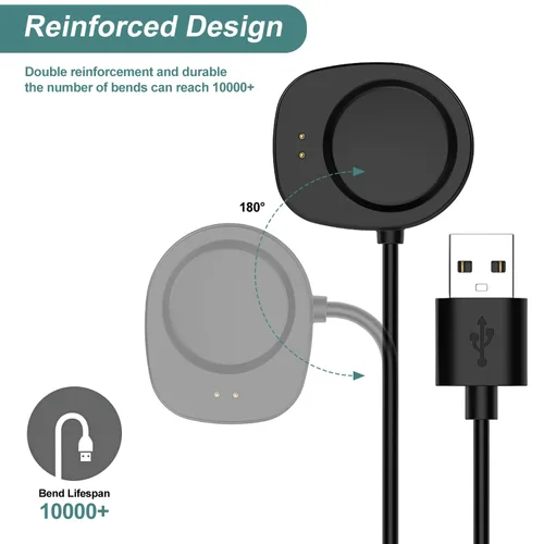 Vista 4 de para Amazfit T-REX 3 Charger, cable de carga de repuesto para Amazfit T-Rex 3/T-Rex3 Pro/Balance/Balance 2/Helio Smartwatch