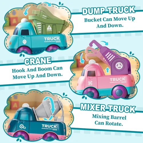 Vista 3 de Juego de Tren Lipneaed para Niños Pequeños, Juguetes de Tren Magnéticos para Niños de 3+, 4 Piezas de Camiones de Juguete para Niños y Niñas