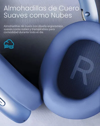 Vista 4 de Wentronic Y01 - Audífonos inalámbricos con cancelación de ruido Bluetooth 5.3 con micrófono, audio de alta resolución, tiempo de reproducción de 48