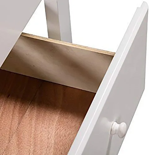 Vista 7 de Merax Base de cama individual con cajón de almacenamiento y soporte de listones de madera, sin somier, color blanco