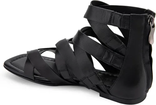 Vista 11 de Aerosoles Sandalias planas Harper para mujer, Cuero negro
