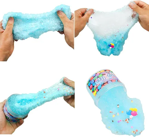 Vista 2 de Kit de Suministros de Slime Mantecoso Esponjoso DIY Juguete Antiestrés Slime Perfumado, Regalo de Favor de Fiesta Educativa y Cumpleaños 6