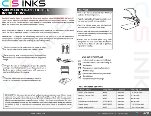 Vista 7 de Papel de transferencia de tinta de sublimación A4 (100 hojas) - Papel de transferencia de calor de secado instantáneo 8.27" x 11.7" - Compatible