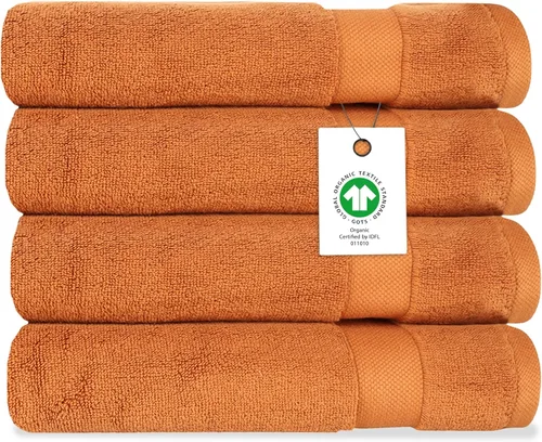 Vista 34 de Toalla de baño de felpa de algodón orgánico de lujo Certificado GOTS y OEKO-TEX Toallas de calidad hotelera premium Tecnología Feather Touch