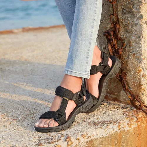 Vista 2 de EQUICK Sandalias deportivas para mujer, sandalias con correa de punta abierta, antideslizantes, sandalias de agua para exteriores, cómodas sandalias