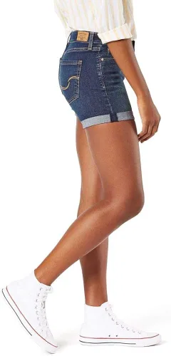 Vista 2 de Signature by Levi Strauss & Co. Gold Label Women's Mid-Rise Slim Shorts (Available in Plus Size)