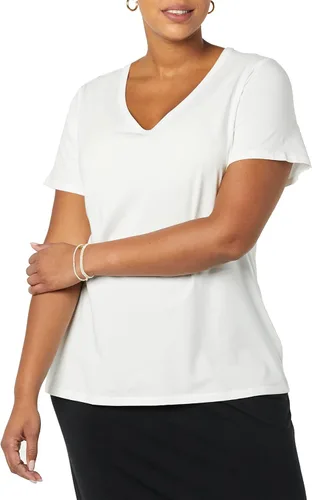 Vista 5 de Tienda Essentials Camiseta de manga corta con cuello en V para mujer, paquete múltiple