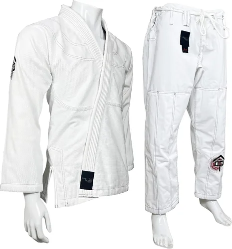 Vista 5 de Victorbudo USA BJJ GI - Tela ligera preencogida para hombres y mujeres Grappling Gi Brazilian Jiu Jitsu Gi - Tamaño A1 a A5, Color blanco
