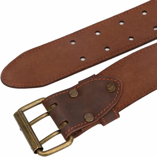 Vista 8 de TOURBON - Cinturón de herramientas ajustable con 2 bolsillos para herramientas, 7 fundas para herramientas (marrón oscuro) Hanging Hooks Hammer