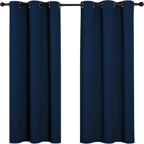 Vista 26 de Cortinas opacas para oscurecer la habitación, con aislamiento térmico, cortinas opacas con ojales para puertas y ventanas de poliéster