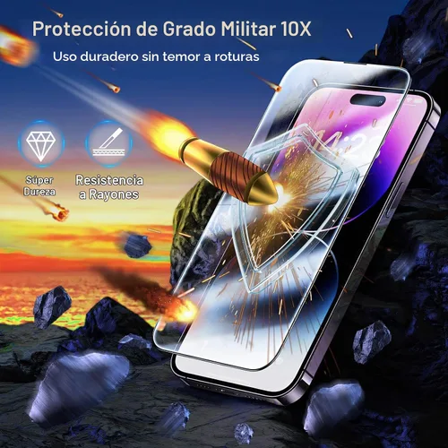 Vista 4 de Paquete de 2 protectores de pantalla de privacidad para iPhone 13 Pro Max /14 Plus [kit de alineación automática] vidrio templado, protección