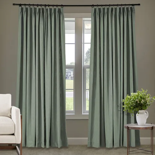 Vista 66 de Frelement Cortinas plisadas de lino de algodón de 100 pulgadas de ancho y 102 pulgadas de largo, cortinas con reducción de ruido para sala