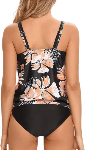 Vista 4 de BIKINX - Trajes de baño tankini de 2 piezas para mujeres, talla extragrande, con control de abdomen