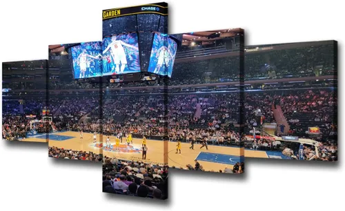 Vista 13 de Decoración de sala deportiva Memphis Grizzlies Imágenes para sala de estar, el foro FedEx en Memphis, pinturas de Tennessee, 5 piezas, lienzo, arte