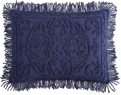Vista 38 de Beatrice Home Fashions Medallón de chenilla, funda estándar, azul
