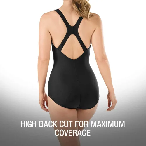 Vista 6 de Speedo - Traje de baño de una pieza para mujer, con costura de princesa, PowerFlex, Ultraback, corte conservador