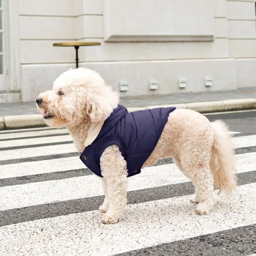 Vista 8 de vecomfy - Sudadera con capucha para perro, forro polar y algodón, extra cálida, para invierno, chaqueta para perro pequeño, abrigos con capucha