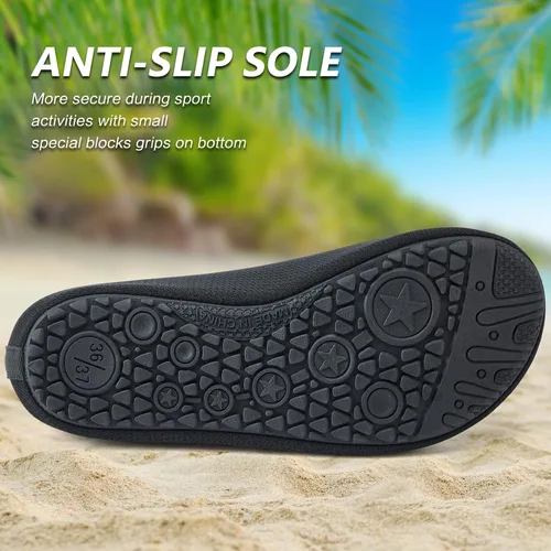 Vista 5 de Deevike Zapatos acuáticos para mujeres y hombres, estilo descalzo, de secado rápido, calcetines de agua sin cordones para playa, piscina, natación