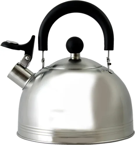 Vista 7 de Hervidor de agua para té con silbido Mr. Coffee 91407.02 Flintshire, de acero inoxidable, 1.75 qt, Plateado