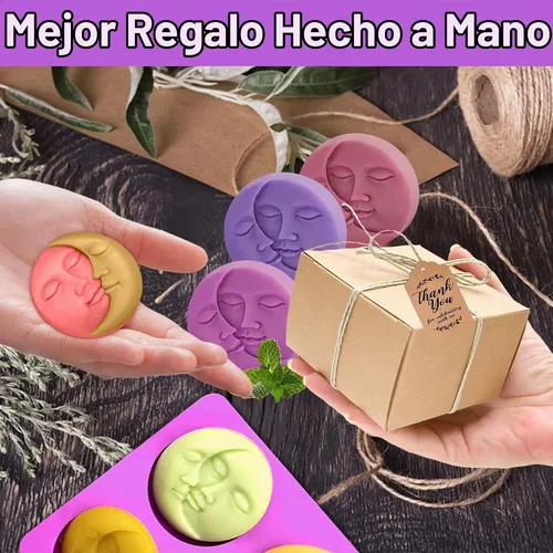 Vista 6 de Moldes de jabón de silicona, moldes de jabón con diferentes cavidades y formas, perfectos para hacer jabón, pasteles caseros, chocolates, postres