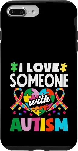 Vista 12 de Love Someone with Autism Awareness Puzzle Piece Ribbon Case for iPhone 16