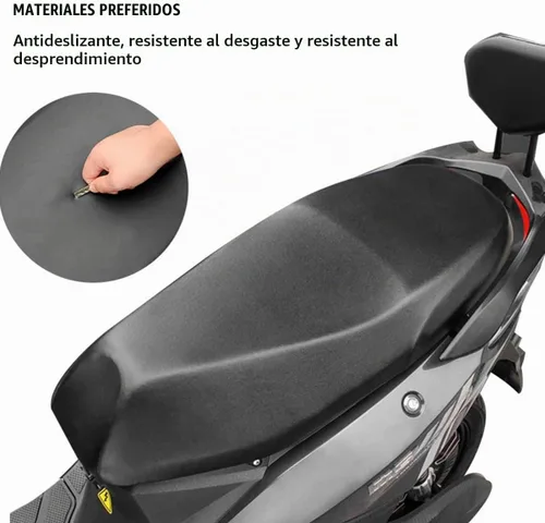 Vista 5 de Funda universal para asiento de motocicleta con elástico, cuero PU transpirable, funda impermeable para asiento para la mayoría de asientos de Negro