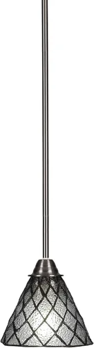Vista 135 de Toltec Lighting Paramount - Mini colgante de 1 luz en acabado negro mate con cristal de arte perla de 7 pulgadas y estilo negro