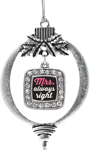 Vista 8 de Inspired Silver - Bon Voyage Cruise Ship Charm Ornamento – Adornos navideños cuadrados de plata con joyas de circonita cúbica