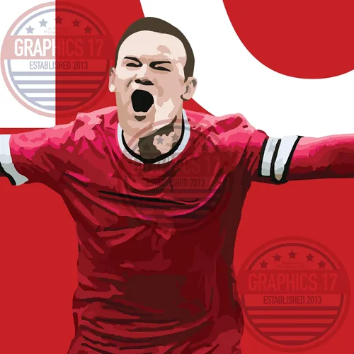 Vista 4 de Graphics 17 Póster de Wayne Rooney - Manchester United Art