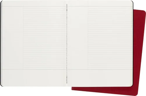 Vista 4 de Moleskine Asunto Diario Cahier, tapa suave, XL (7.5 x 9.75 pulgadas), negro y rojo arándano, 160 páginas (juego de 2)