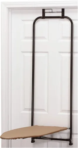 Vista 9 de Household Essentials Tabla de planchar sobre la puerta, cierre automático, delgada y compacta, perfecta para espacios pequeños, incluye cubierta