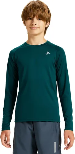 Vista 51 de DEVOROPA Youth Boys Compression Thermal Shirt Long Sleeve Kids Fleece Baselayer Soccer Baseball Undershirt Slim/Regular/Husky Cuello redondo-negro