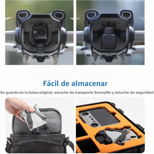 Vista 6 de Parasol de lente para DJI Mini 3 Accesorios para drones, parasol antideslumbrante cubierta protectora para cámara cardán para Mini 3 Drone