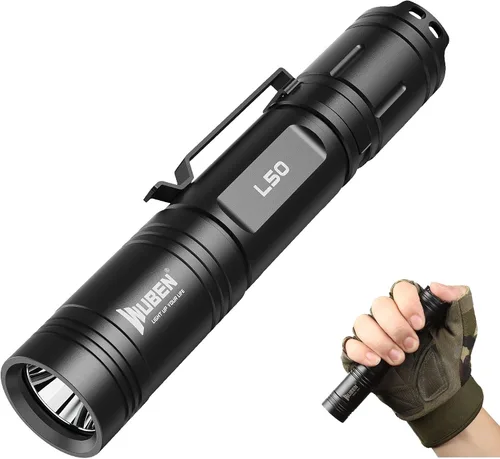 Vista 9 de WUBEN L50 linterna táctica, linterna recargable de 1200 lúmenes de alto brillo, luz LED impermeable IP68 con 5 modos, linterna de mano EDC