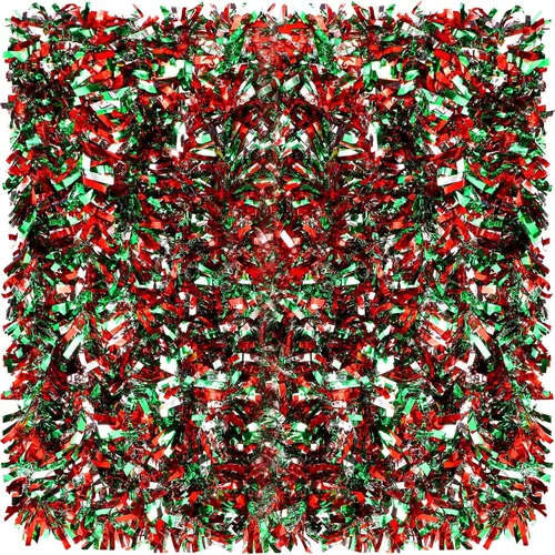 Vista 7 de Dingion Guirnalda de oropel de Navidad de 59 pies, adornos metálicos para colgar con purpurina para árbol de Navidad, decoración de interiores