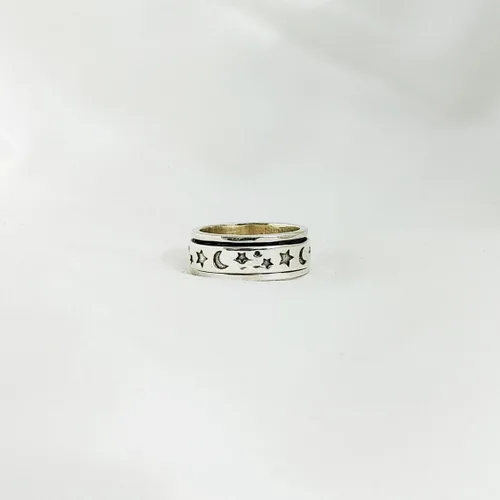 Vista 73 de Boho Spinner Ring, Mothers Day Gift, Silver 925 Women Ring, Sterling Silver 925 Ring, Fidget Spinner Ring,Women Silver Anxiety Ring