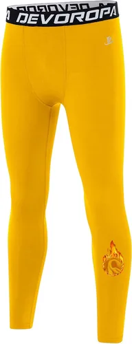 Vista 17 de DEVOROPA - Leggings de compresión para niños, mallas deportivas con forro polar, capa base térmica Verde militar (forro polar)