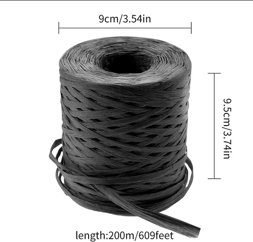 Vista 2 de Cinta de papel de rafia de 218 yardas para manualidades, 1/4 pulgadas por 218 yardas